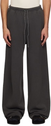 The Elder Statesman Gray Daily Wide Leg Sweatpants