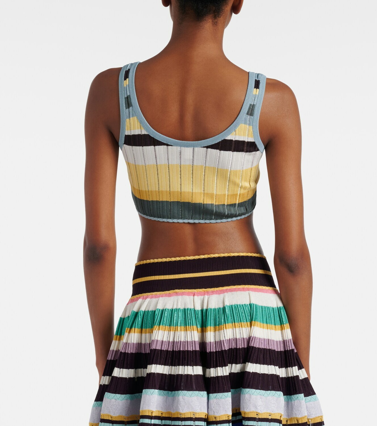 Alaïa Striped cropped tank top