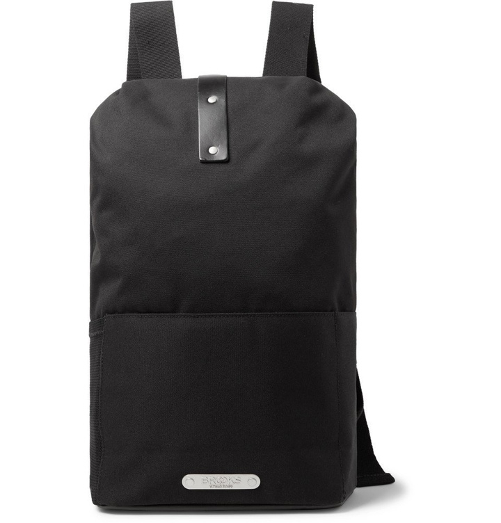 Photo: Brooks England - Dalston Medium Leather-Trimmed Canvas Backpack - Black