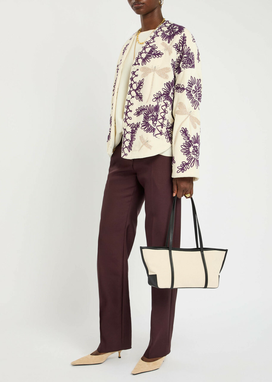Forte_forte Embroidered Velvet Jacket Cream