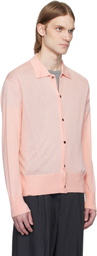 YOKE Pink Silk Cashmere Sheer Cardigan