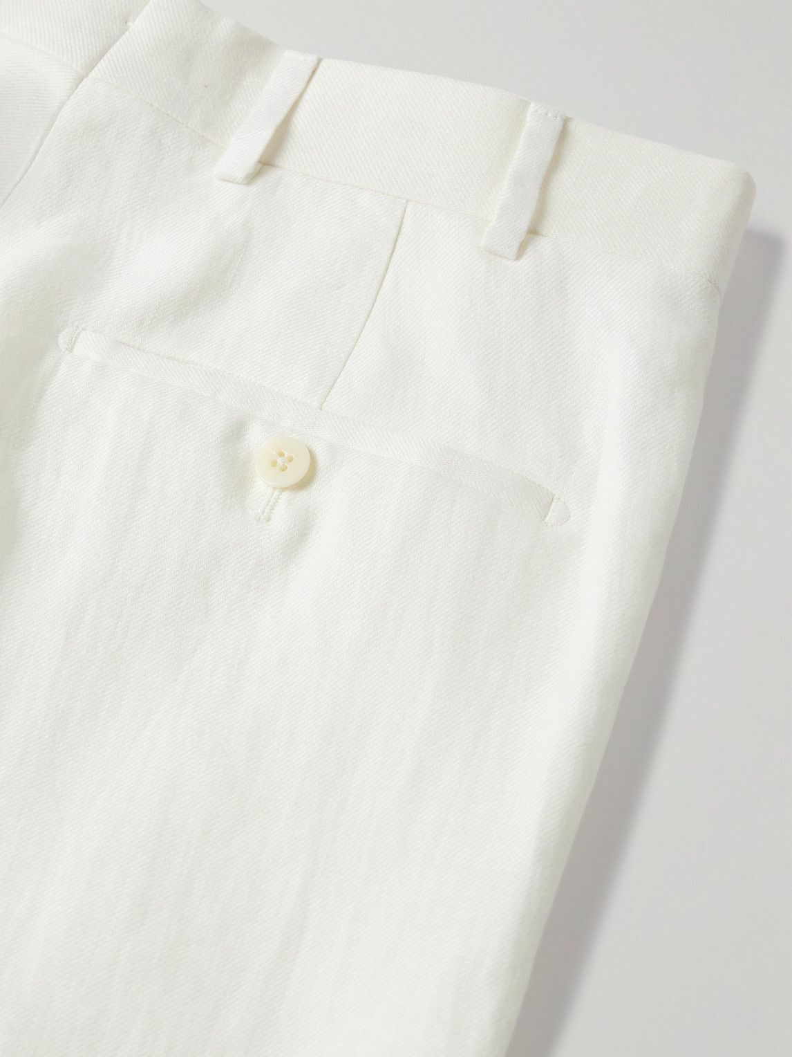Kingsman - Straight-Leg Linen-Twill Shorts - White