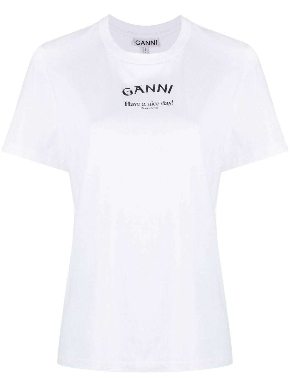 GANNI - Logo Organic Cotton T-shirt GANNI