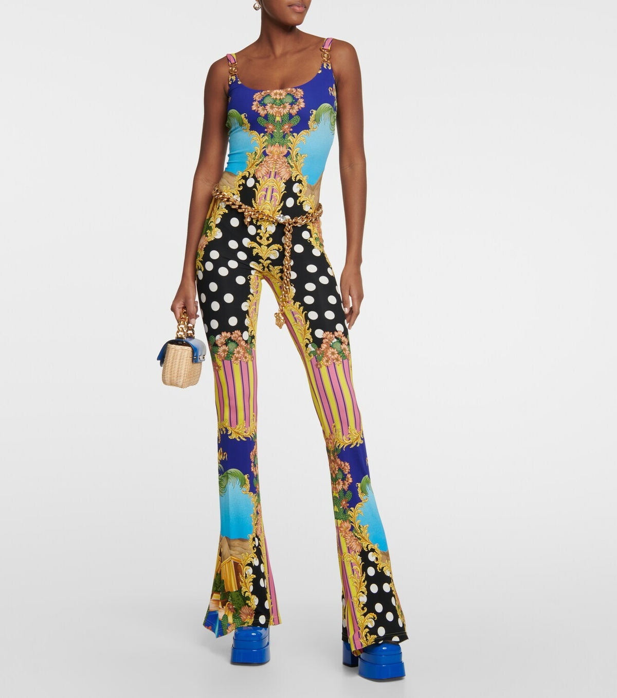 Versace Medusa Palm Springs flared jumpsuit
