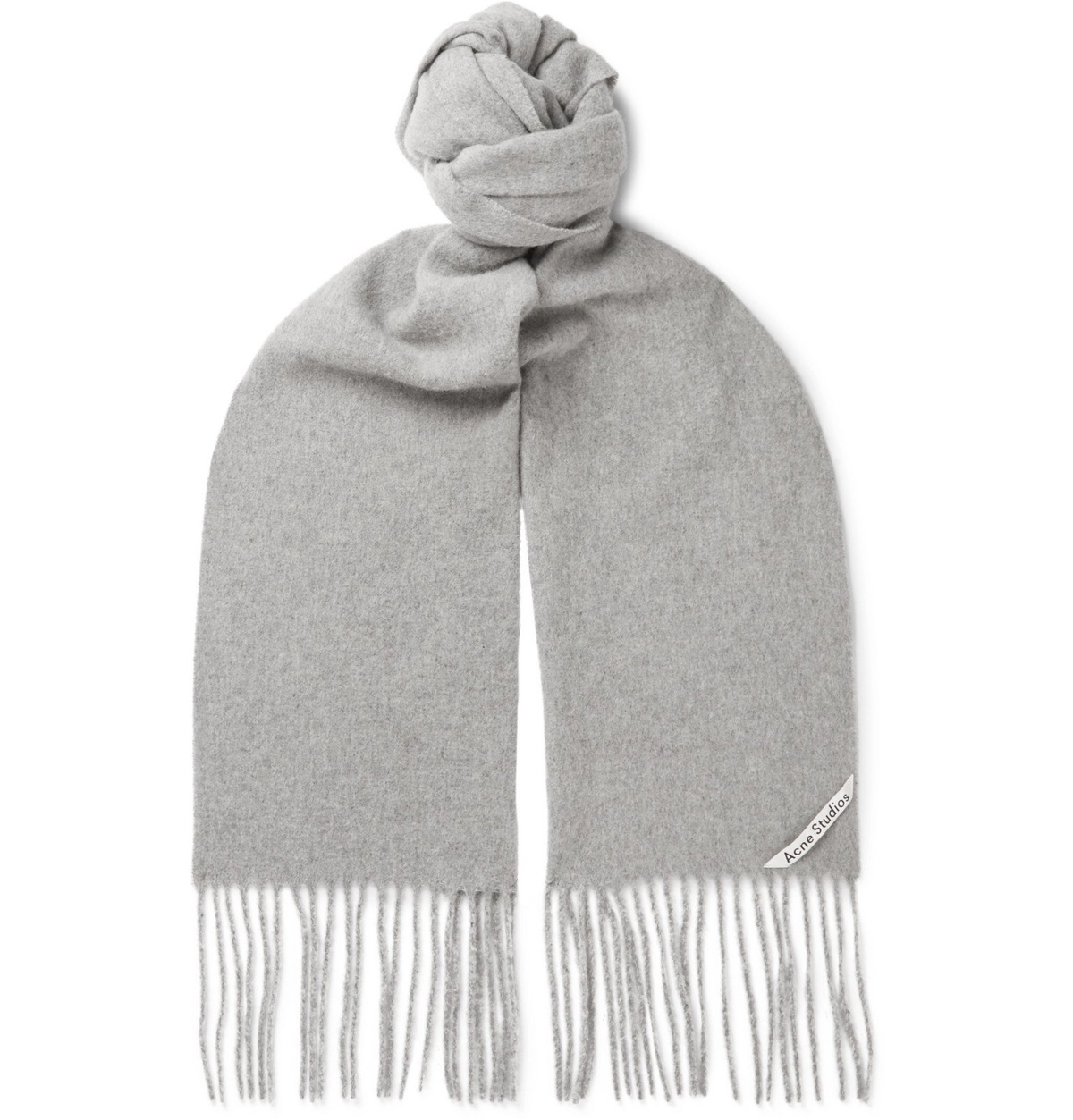 Acne Studios - Canada Narrow Fringed Wool Scarf - Gray Acne Studios