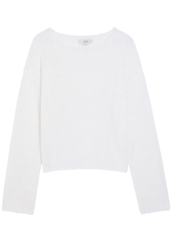 Photo: Vince Open-knit Cotton-blend Jumper White