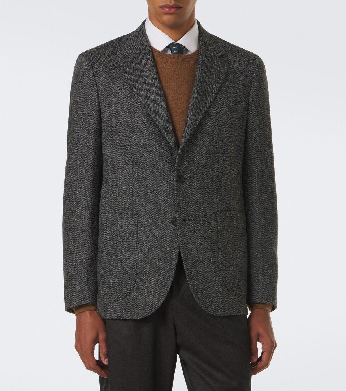 Rubinacci Herringbone virgin wool blazer