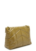 Saint Laurent - Women's Camel Lou Puffer Leather Shoulder bag - Quilted Chevron Matelassé - One Size