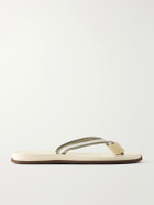Brunello Cucinelli - Striped Canvas Flip Flops - Green