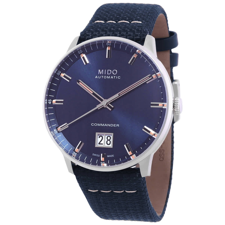 Photo: Mido Commander Automatic Blue Dial Mens Watch M0216261704100