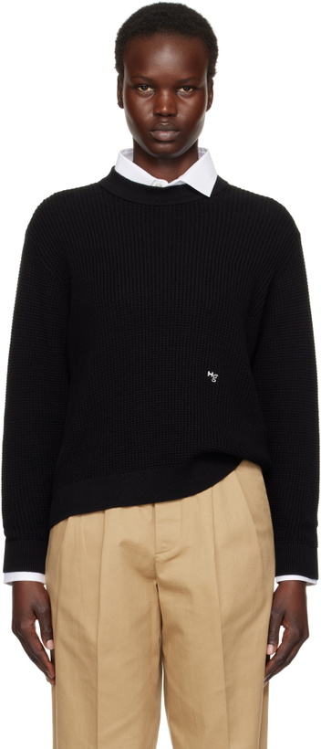 Photo: HommeGirls Black Waffle Knit Sweater