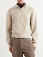 Officine Générale - Florys Ribbed Wool-Blend Zip-Up Cardigan - Neutrals