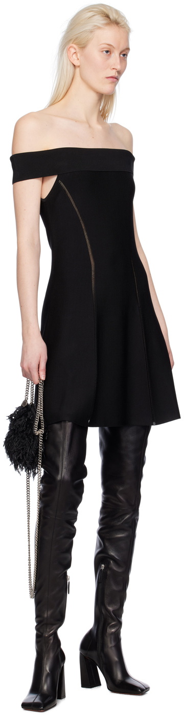 Amina Muaddi Black Marine Stretch Thigh High Boots Amina Muaddi