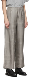 Totême Grey Silk Monogram PJ Lounge Pants