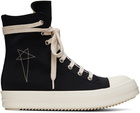 Rick Owens Drkshdw Black Embroidered Sneakers