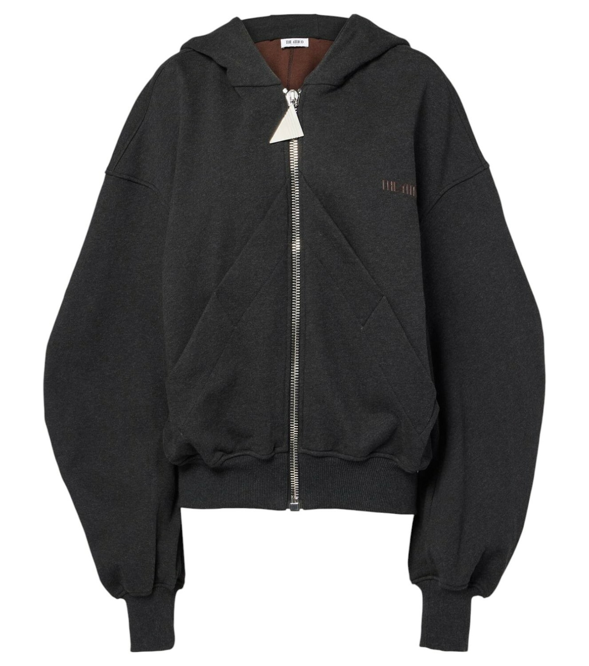 The Attico Black Zip-Up Cotton Hoodie The Attico