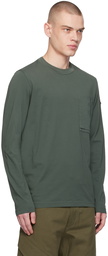 Moncler Green Patch Pocket Long Sleeve T-Shirt