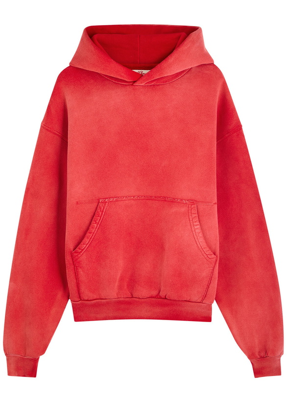 Photo: Cherry Los Angeles Embroidered Hooded Cotton Sweatshirt Red