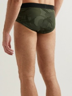 TOM FORD - Camouflage-Print Stretch-Cotton Briefs - Green