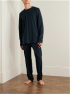 Hanro - Night & Day Cotton-Jersey Pyjama T-Shirt - Blue
