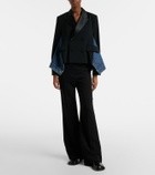 Sacai Double-breasted denim and wool jacket