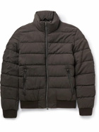 Herno - Quilted Faux Suede Down Jacket - Gray