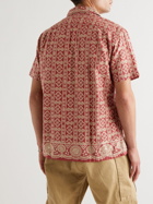 RRL - Convertible-Collar Printed Cotton and Linen-Blend Shirt - Red
