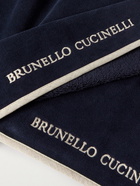 Brunello Cucinelli - Logo-Embroidered Linen-Trimmed Cotton-Terry Towel