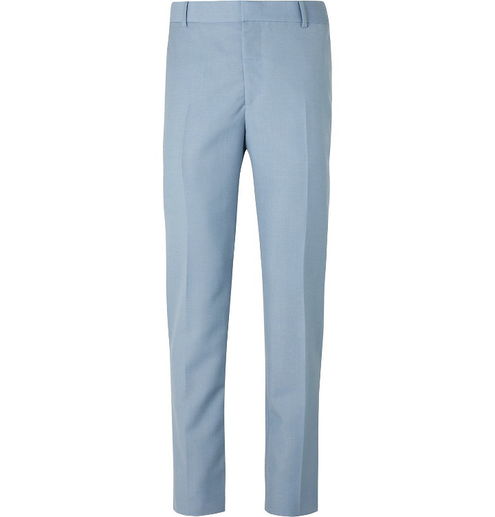 Photo: Alexander McQueen - Slim-Fit Wool and Mohair-Blend Trousers - Blue