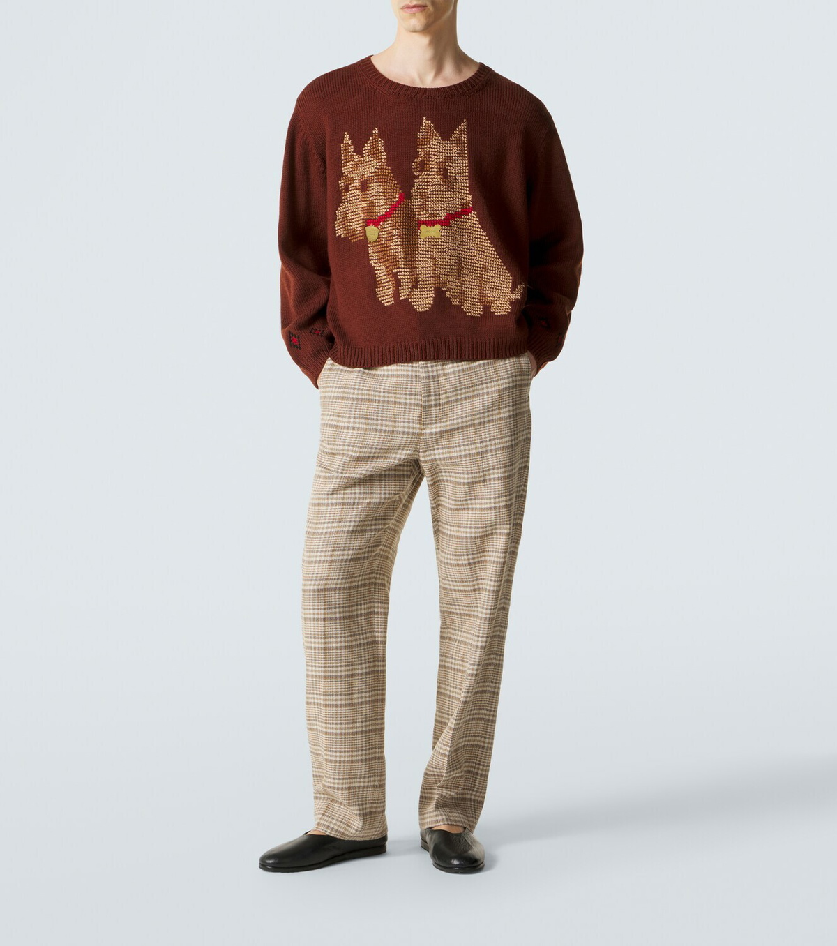 Bode Scottie embroidered wool sweater