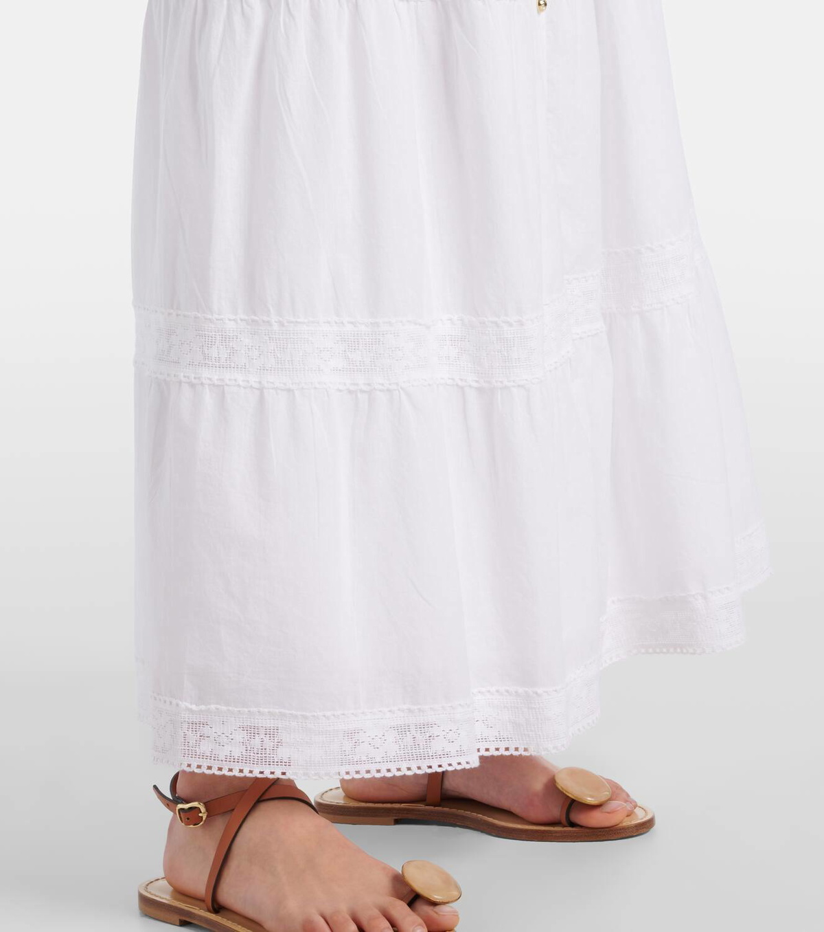 Melissa Odabash Cate lace-trimmed cotton maxi skirt