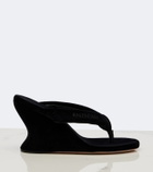Balenciaga Gaeta velvet wedge thong sandals