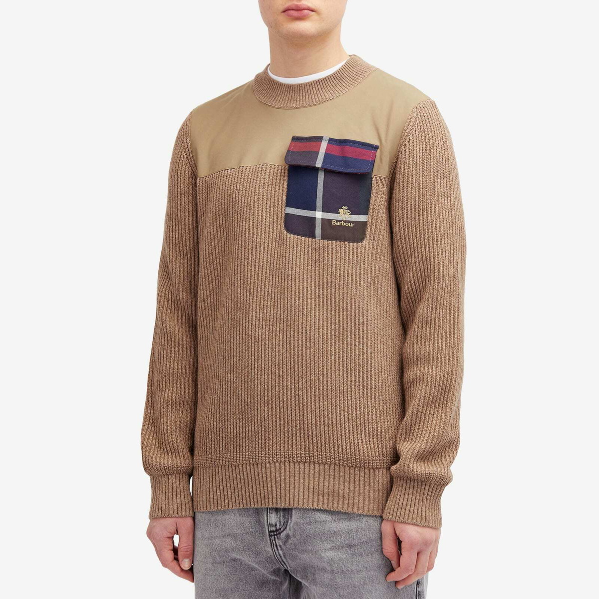 Barbour Men's x Baracuta Miller Crew Knit Jumper in Tan
