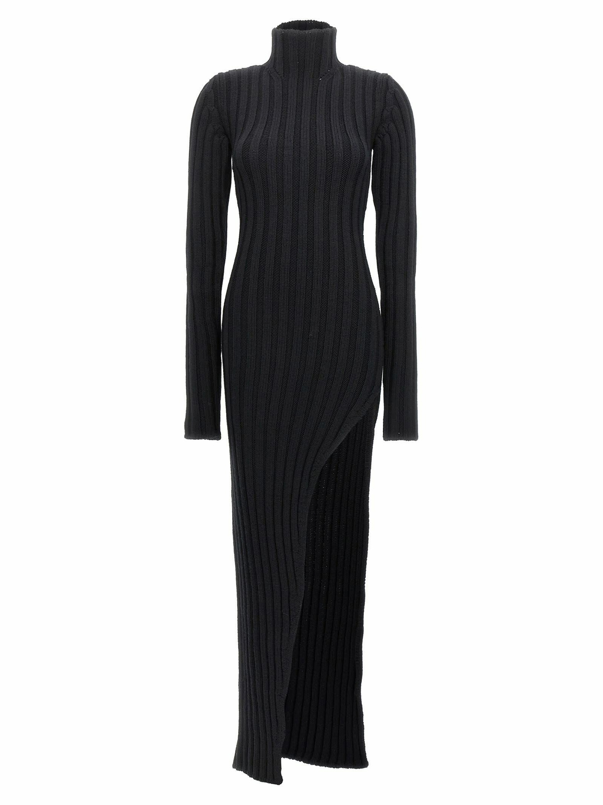 ワンピース ANN DEMEULEMEESTER Black Cotton Blend Long Dress Ann Demeulemeester Black Cotton Blend Long Dress Ann