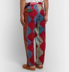 BODE - Patchwork Wool Trousers - Red