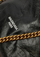 Balenciaga Crush Small Crinkled Leather Bucket bag - Black - One Size