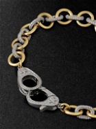 Foundrae - Midsized Mixed Link Yellow and White Gold Diamond Bracelet