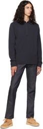 Vince Navy Raglan Sleeve Zip Sweater