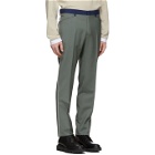 Lanvin Green Contrasted Waist Tailored Trousers