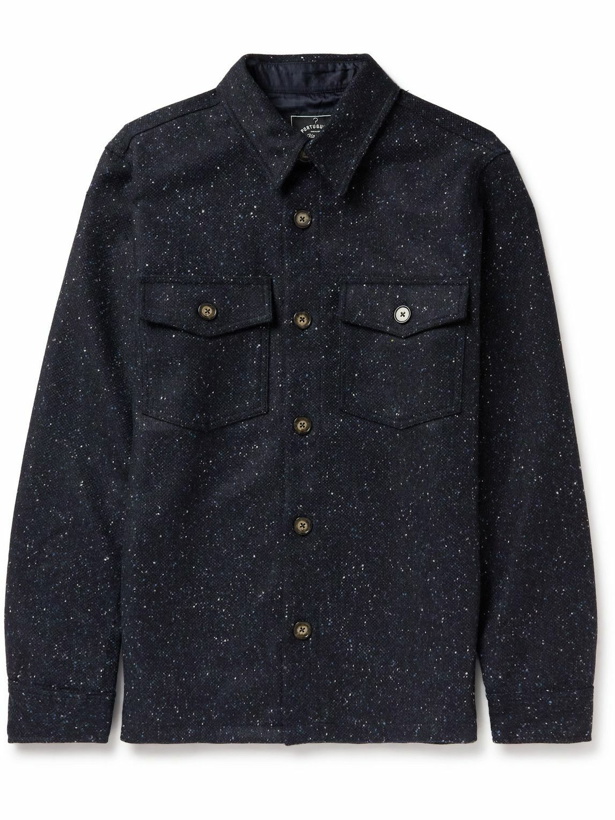 Photo: Portuguese Flannel - Donegal Wool Overshirt - Blue