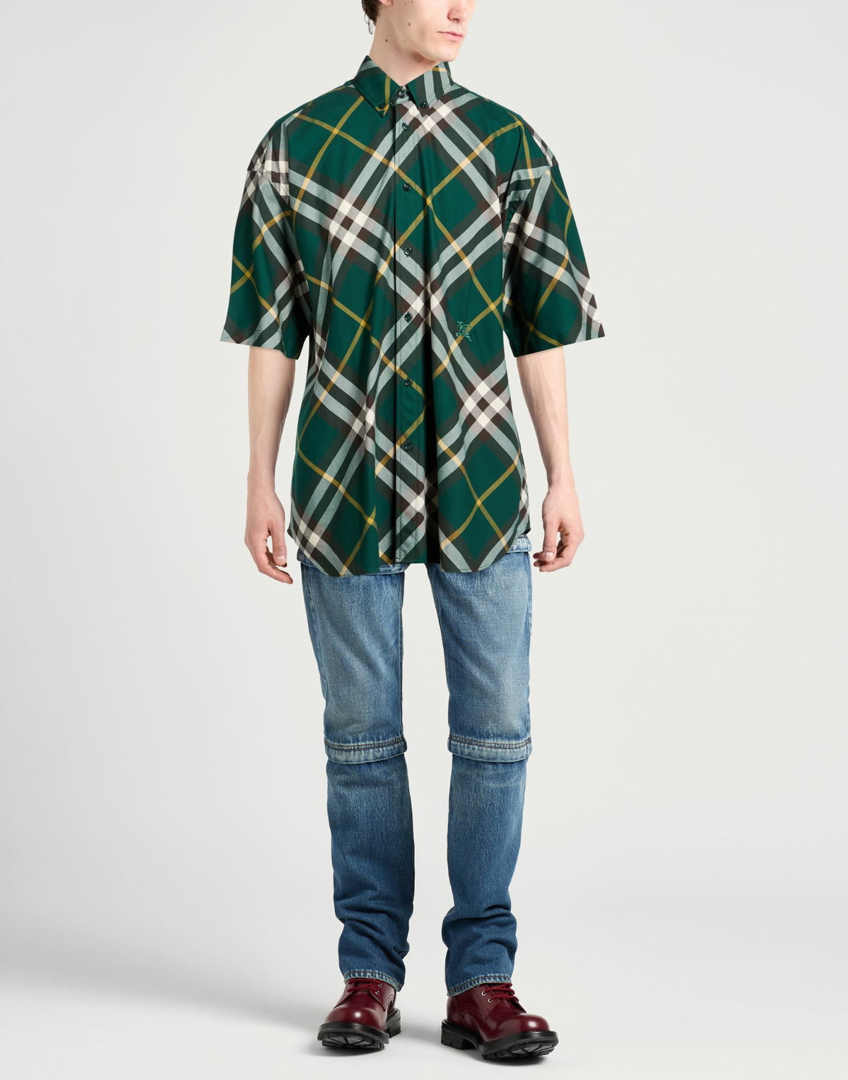 Burberry Mens Shirt Dark in Green