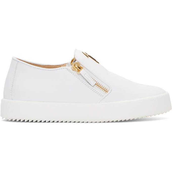 Photo: Giuseppe Zanotti White Leather London Slip-On Sneakers