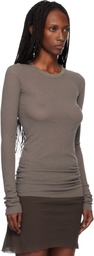 Rick Owens Gray Temple Rib LS T-shirt