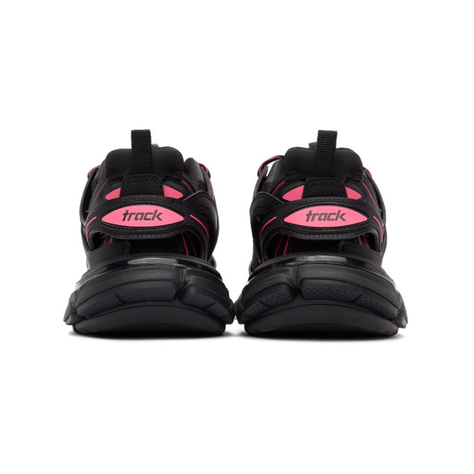 Balenciaga Black and Pink Track Sneakers Balenciaga