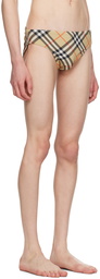 Burberry Beige Check Swim Briefs