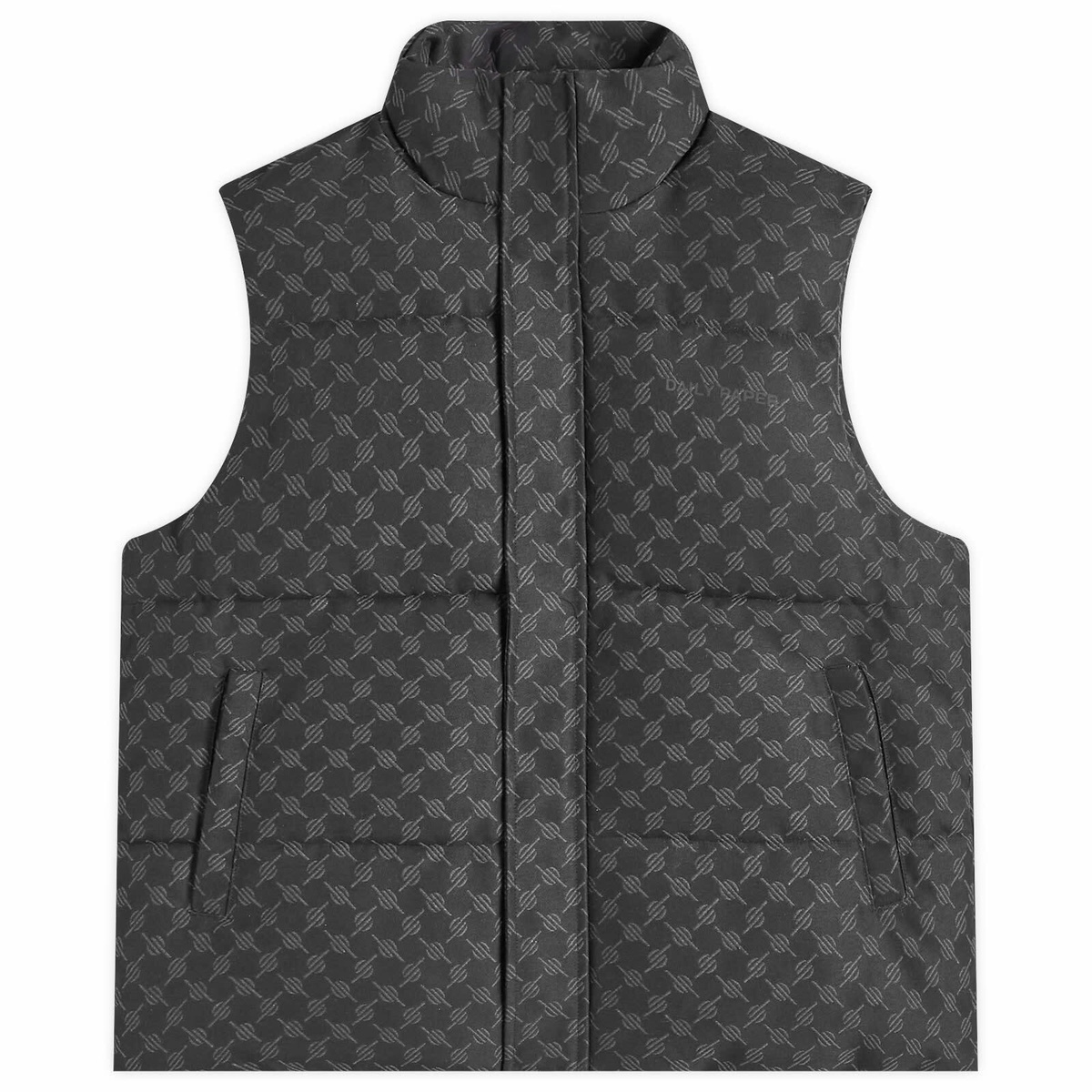 Daily Paper Men's Pondo Monogram Down Vest in Black