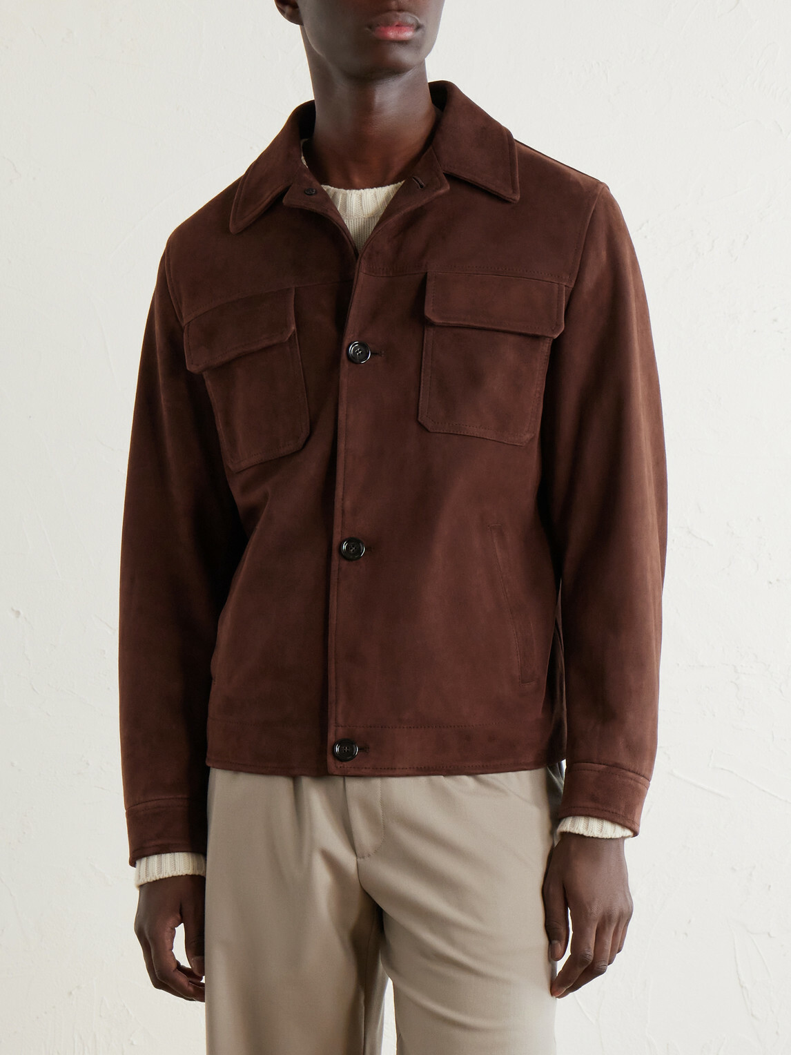 Lardini - Suede Jacket - Brown