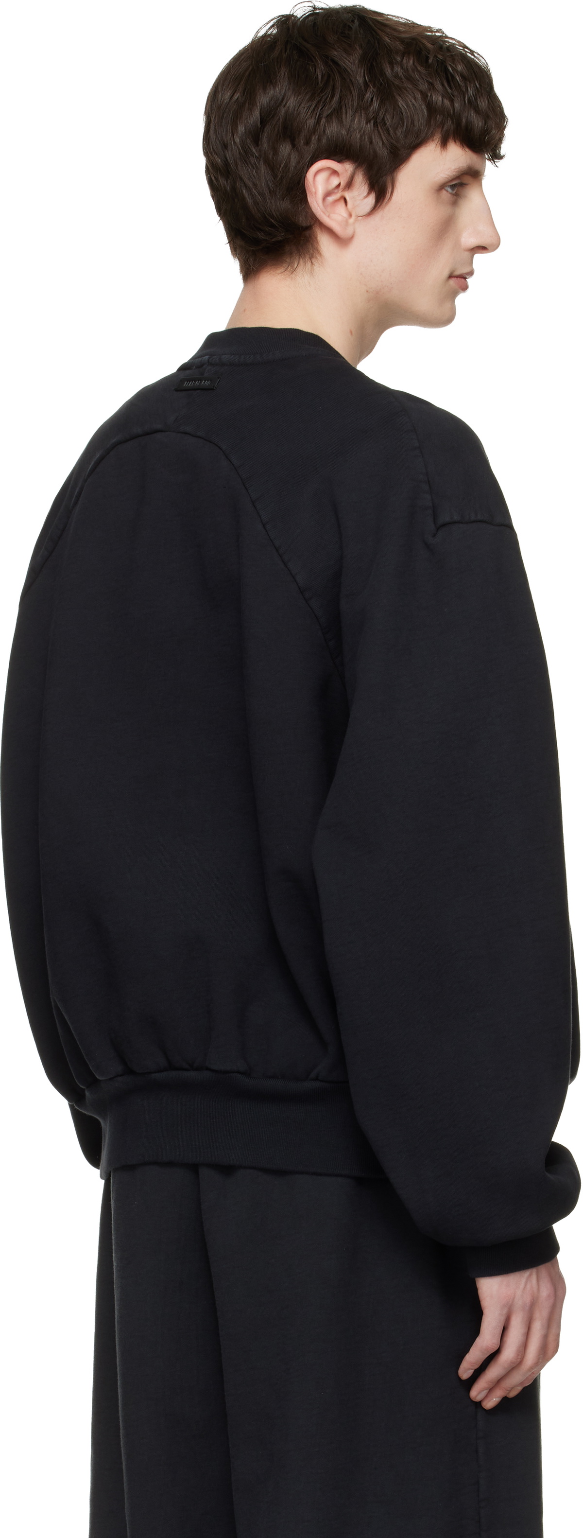 Fear of God Black Sunfaded Classic Half Raglan Sweatshirt