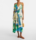 Tory Burch Printed cotton and silk midi dress