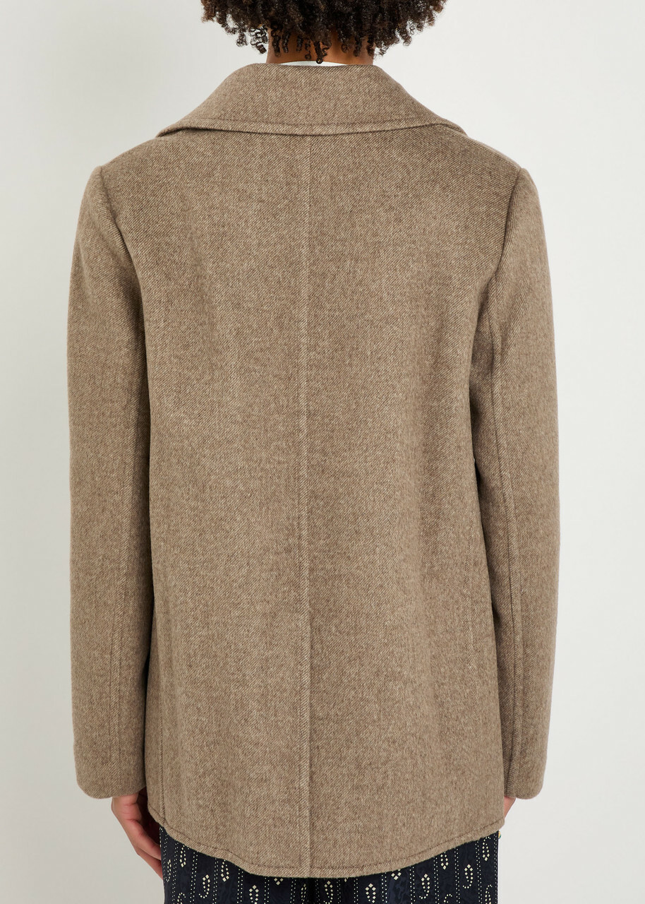 Tory Burch Wool-twill Jacket Light Brown
